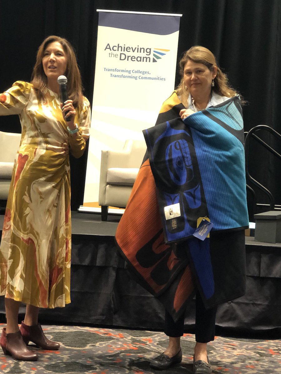 Wonderful and touching closing tribute to ⁦<a href="/AchieveTheDream/">Achieving the Dream</a>⁩’s Cindy Lopez for all her support of the Tribal Colleges and Universities by ⁦@aihec⁩ CEO Carrie Billy. #ATDToday