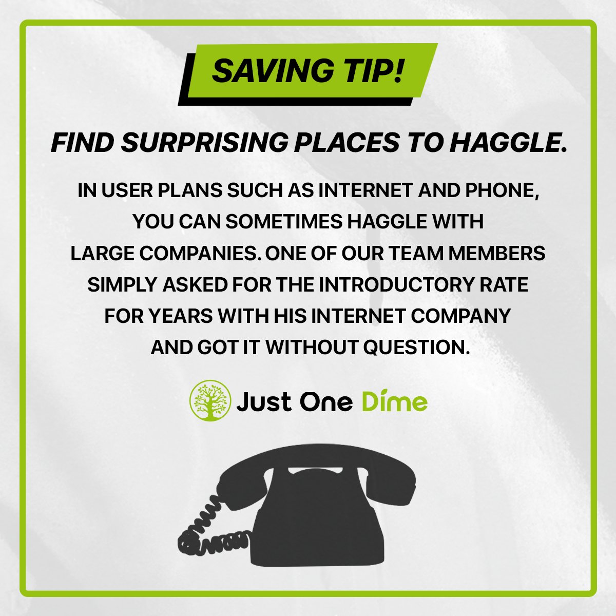 Time to haggle. 

#Savingtips #JOD #JustOneDime
