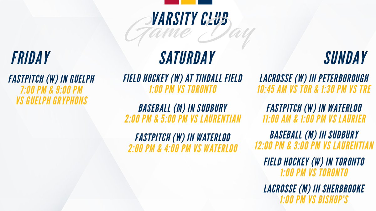 Queen's Gaels (@queensgaels) on Twitter photo VARSITY CLUB WEEKEND | <a href="/QueensFastpitch/">Queen's Fastpitch</a> kicks off a jam-packed varsity club weekend! Get out and support the Queen's Field Hockey team at 1 pm tomorrow on Tindall Field as they open up their season.
#ChaGheill | #GoGaelsGo VARSITY CLUB WEEKEND | <a href="/QueensFastpitch/">Queen's Fastpitch</a> kicks off a jam-packed varsity club weekend! Get out and support the Queen's Field Hockey team at 1 pm tomorrow on Tindall Field as they open up their season.
#ChaGheill | #GoGaelsGo