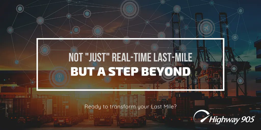 highway905's tweet photo. Go beyond "just" real-time #lastmile. Get a highly #connected setup that enables all your stakeholders of your last-mile, all the right tools and #insights to ensure their highest level of #performance in the process executions. Find out more: https://t.co/wTUZFHGZVF
#logistics https://t.co/KUse7s6XGN