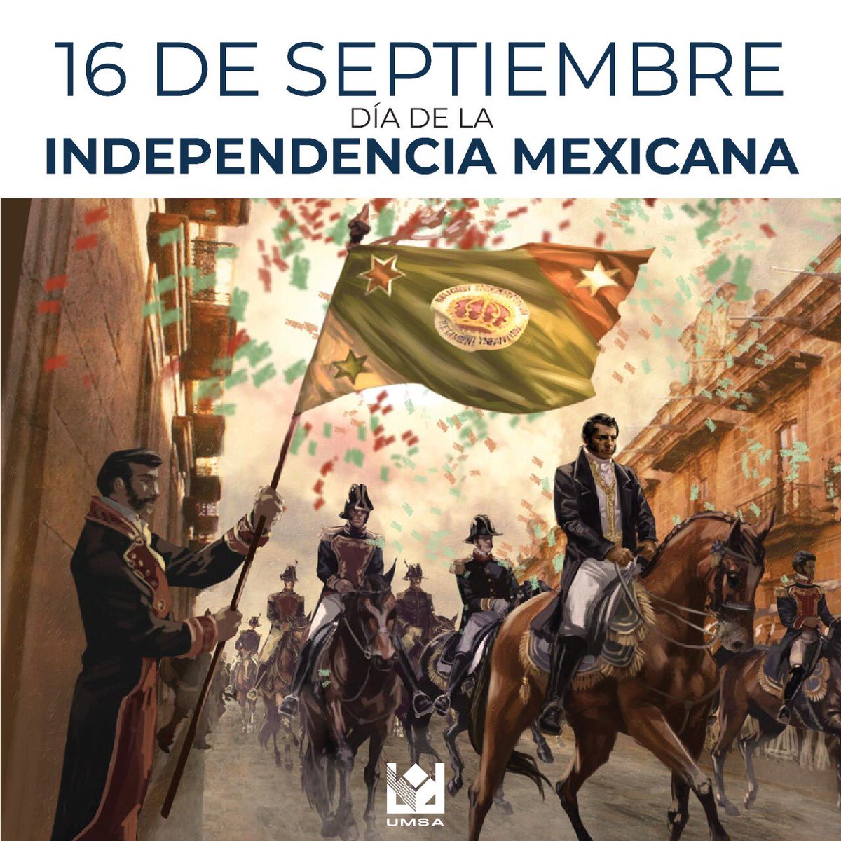 UMSA_MERIDA's tweet photo. Hoy conmemoramos el 212 Aniversario del inicio de la guerra de Independencia de México, hagamos vibrar alto el nombre de nuestro País ¡Viva México! 🇲🇽

#IndependenciaDeMéxico #vivamexico https://t.co/bWzNR8xsoE
