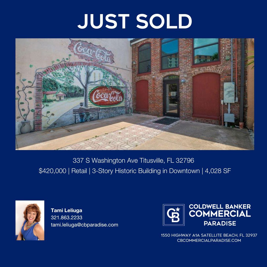 cbc_commercial's tweet photo. #JustSold! 337 S Washington Ave Titusville, FL 32796

Contact us for all your commercial real estate needs. View our available properties here: https://t.co/4UyqD8pjIX https://t.co/2QVC5ROSPJ