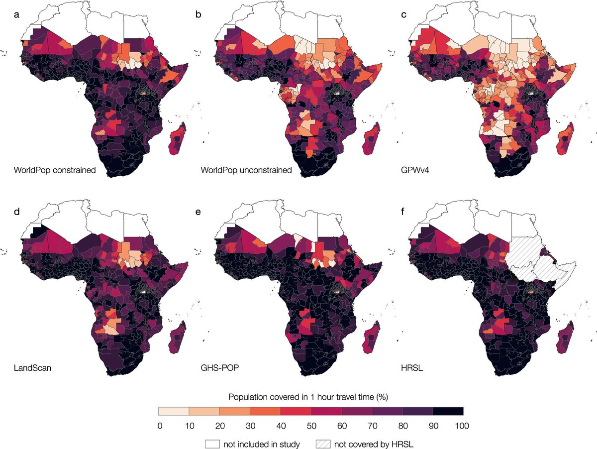 FleurHierink's tweet photo. New @CommsMedicine paper!

Gridded population data are essential for knowing where people lack access to healthcare. Differences between data products impact these estimates. Coverage differences can exceed 70%. These results are crucial to anyone relying on population data. https://t.co/x0yaNVFwrI