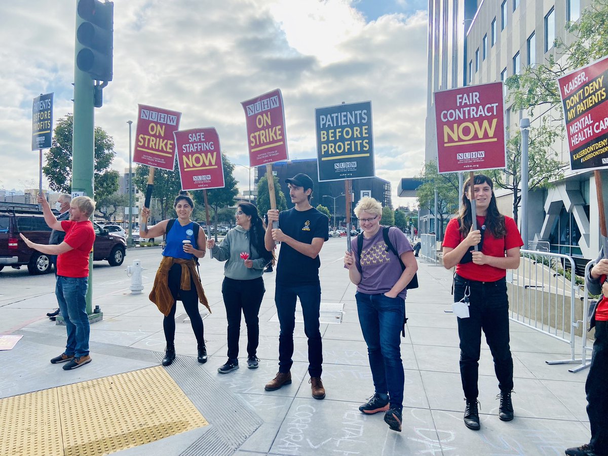 Solidarity with <a href="/NUHW/">National Union of Healthcare Workers</a> mental healthcare workers on strike at Kaiser. UAW Postdocs, Student Researchers, ASEs and Academic Researchers are with you ✊