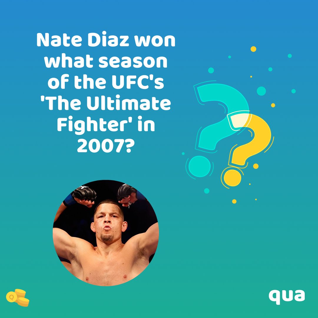 QuizQua's tweet photo. Diaz rose to superstardom following a March 2016 victory over Conor McGregor at UFC 196, and left the organization following a submission win over Tony Ferguson 💪

#letsqua
#qua #quaquiz #amazon #lazada #UFC #MMA #boxing #kickboxing #UFC279 #NateDiaz #ufc242 #muaythai #jiujitsu https://t.co/DXD2WnB5bb