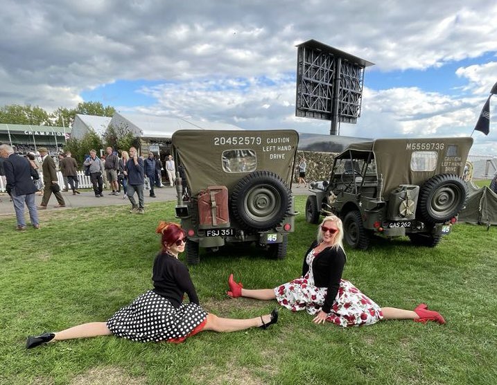 kimbendall's tweet photo. Livening things up at Goodwood Revival with @bexiita 😜 https://t.co/TZSqdLN7wb