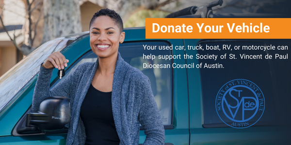 ssvdpcentraltx's tweet photo. You can make an impact in Central Texas just by donating your vehicle to the Society of St. Vincent de Paul Diocesan Council of Austin! The proceeds will go towards our programs that help our neighbors in need.  
https://t.co/oeubhB9U6j 
#vehicledonation https://t.co/Hy9o2xRQuO