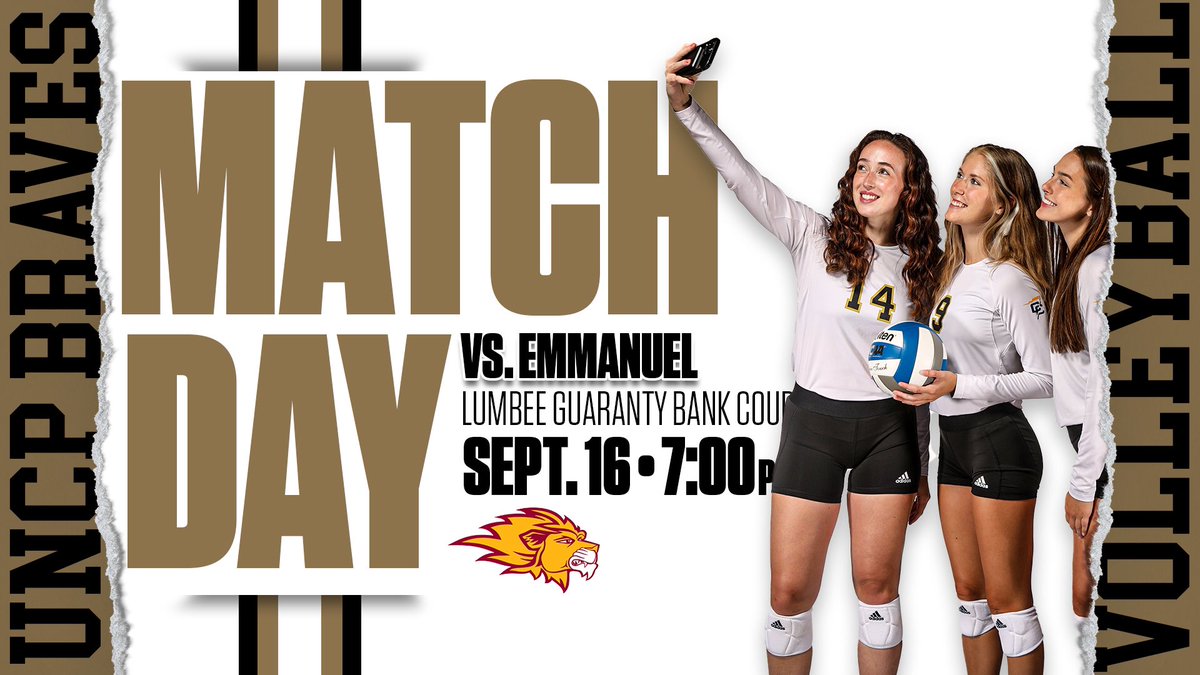 OMG it's MatchDay! 😮

Come LOL with us at The Bank this evening for <a href="/UNCP_Volleyball/">UNCP Volleyball</a>'s Social Media Night!

Vs. Emmanuel Lions
📍 Lumbee Guaranty Bank Court
⏰ 7 pm
📊📺 UNCPBraves.com/live w/ <a href="/McKinstryZach/">Zach McKinstry</a> on the 🎧

#StaySharp x #BraveNation