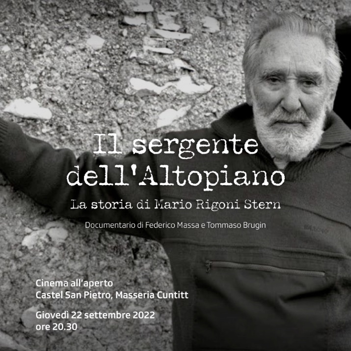 imagofilmlugano's tweet photo. IL SERGENTE DELL’ALTOPIANO. LA VITA DI MARIO RIGONI STERN
In anteprima ticinese al Cinema all’aperto di Castel San Pietro, Masseria Cuntitt, giovedì 22 settembre 2022 alle 20:30.
A seguire rinfresco offerto.
Ingresso gratuito, prenotazione entro il 18/09 a eventi@mevm.ch https://t.co/eEgHqqqzF1