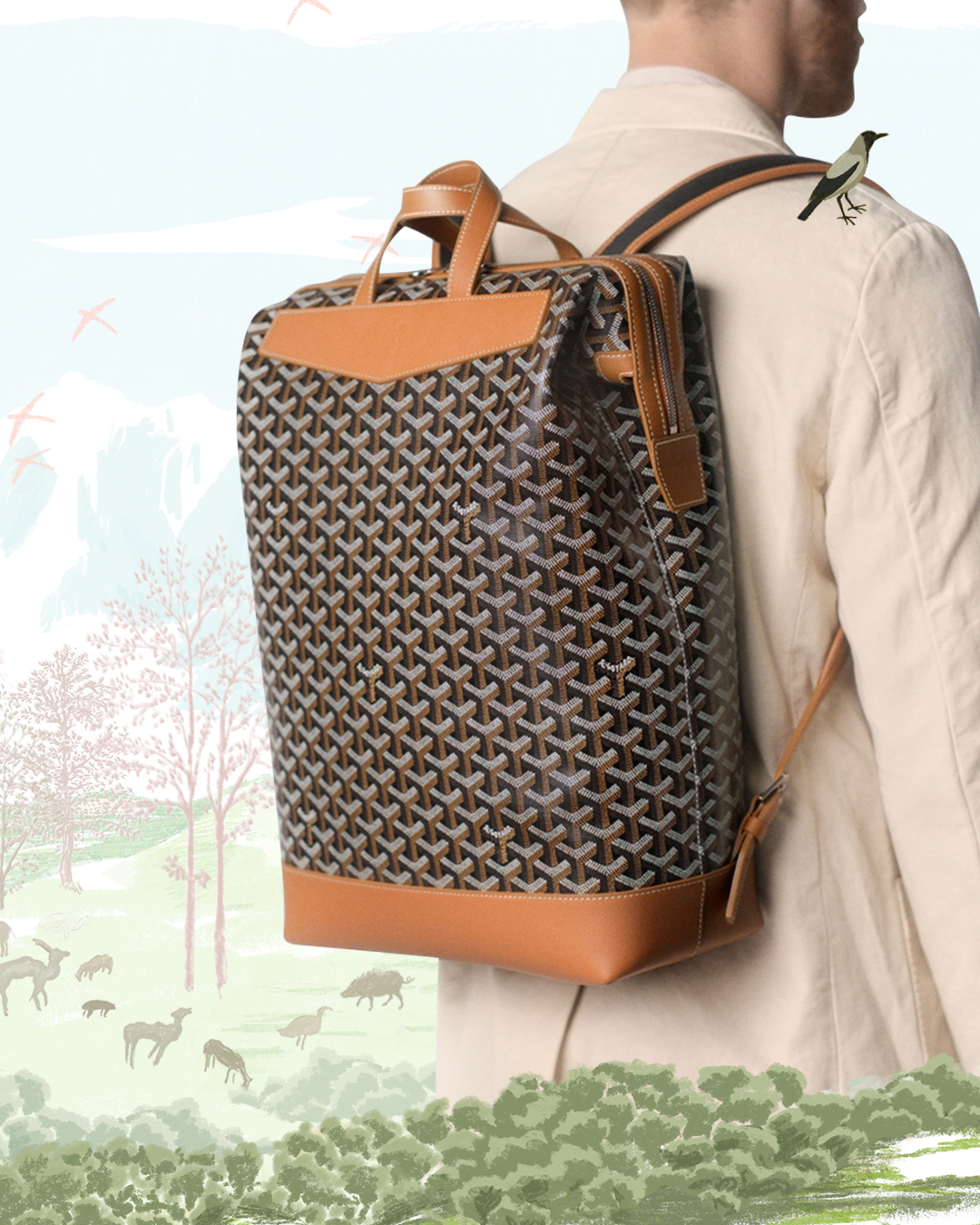 GoyardOfficial on X: REACHING NEW HEIGHTS The Cisalpin lends its slender  silhouette and irresistible retro-elegance to a variety of functions, first  that of a lightweight backpack with timeless chic and contemporary  sensibility. #