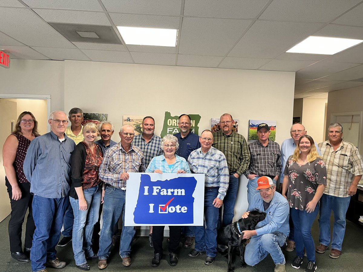 It's never been more important for rural Oregonians to turn out to vote this November. This is the year for BIG change &amp; every farmer and rancher's voice needs to be heard at the ballot box! This week, the OFB Board of Directors started the return of the #iFarmiVote campaign.