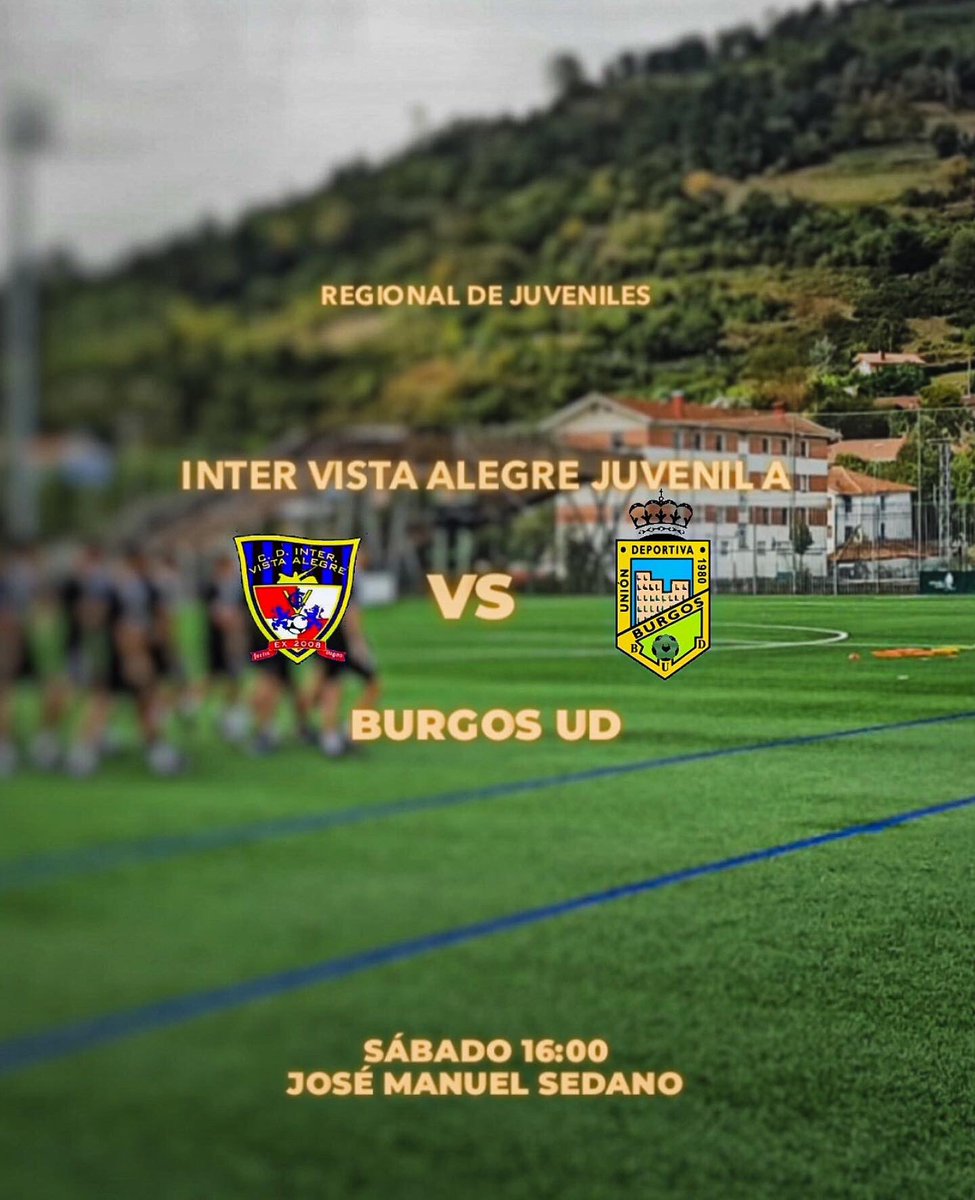 CDInterVA's tweet photo. ¡¡Seguimos!!
Este fin de semana: 

1 Regional de Juveniles

🗓Sábado 17
🕰16:00
🏟Jose Manuel Sedano
 
#InterVA #Burgos https://t.co/NIJOR5Ywx3