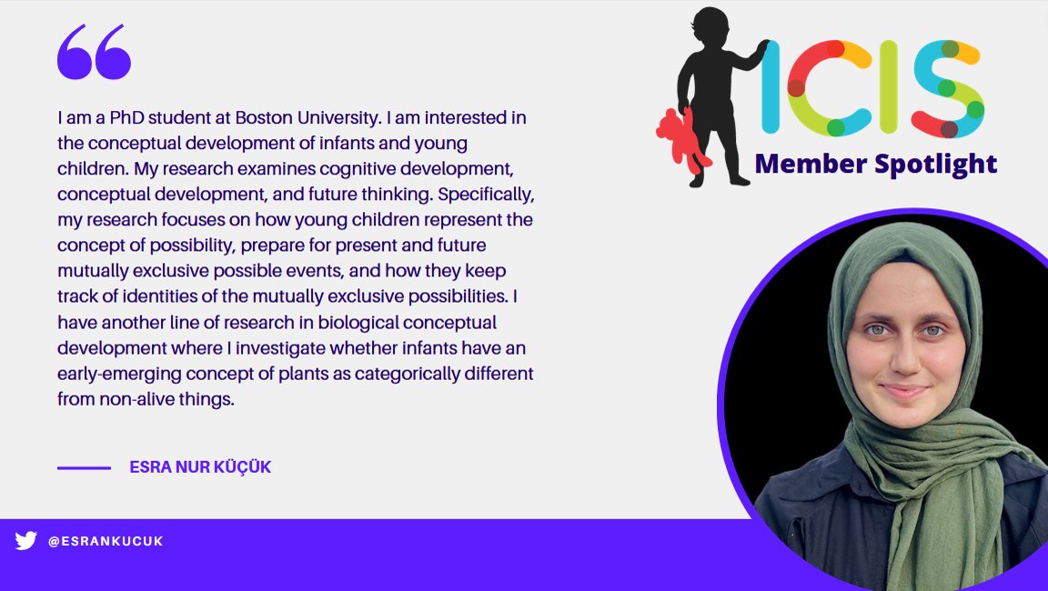 Researcher Spotlight: @esrankucuk is a doctoral researcher at @BUDevMindslab investigating conceptual development.