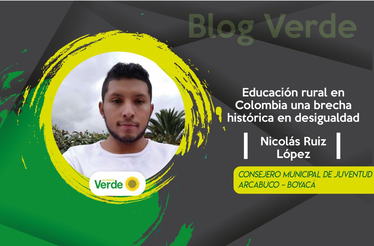PartidoVerdeCoL's tweet photo. Al #BlogVerde llega Nicolás Ruiz hablando sobre la desigualdad en las escuelas rurales: "solo el 37% de los centros educativos rurales tienen agua potable, el 80% no tiene gas y de cada 100 colegios 53 tienen acceso a internet".

Más en: https://t.co/G6LqwY5CZV https://t.co/mIQYkkbPxg