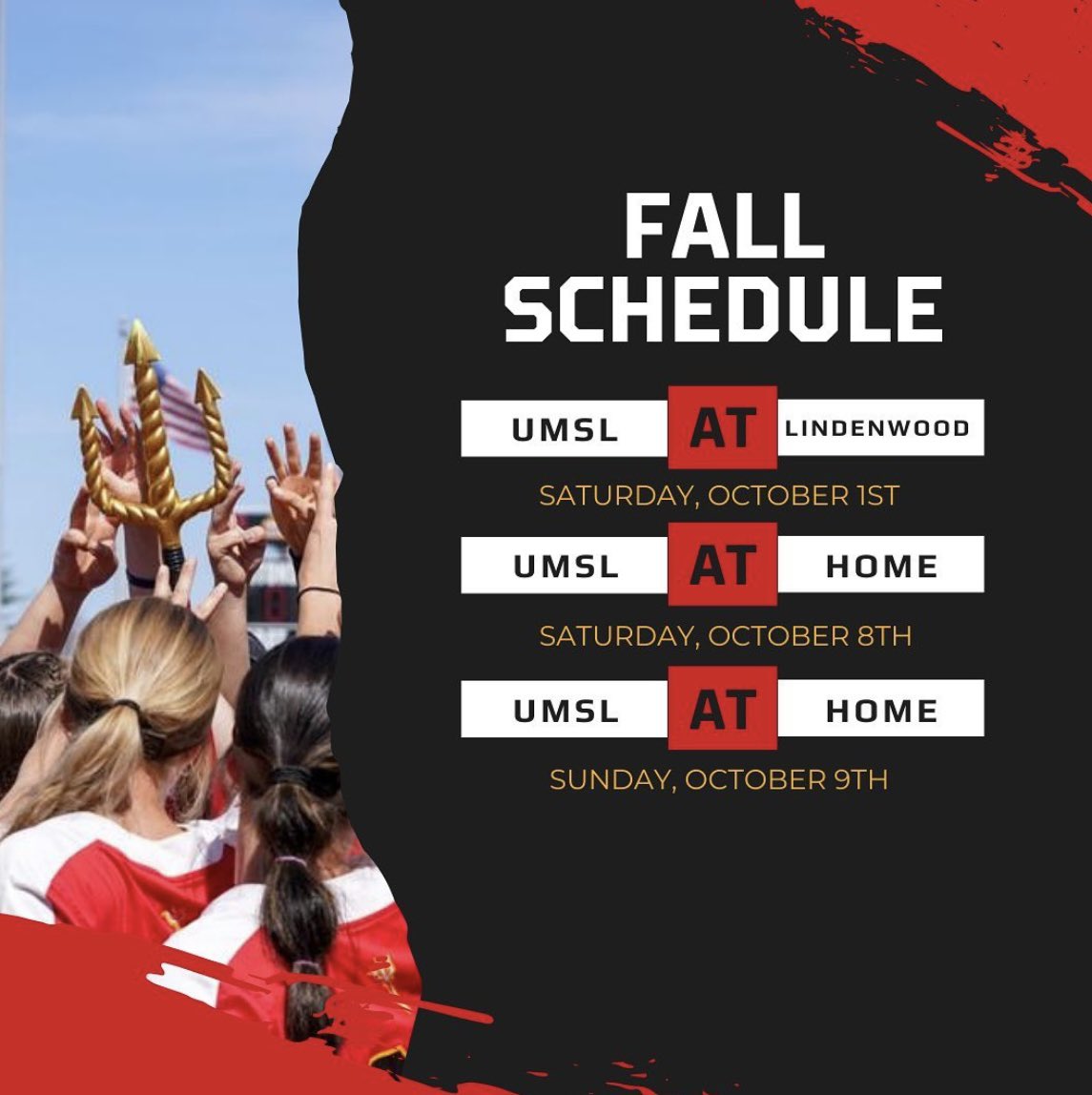 UMSLSoftball's tweet photo. IT’S HAPPENING!!! We are super excited to announce our Fall schedule; Game times TBA. See you in October! 🔱🔥🍂 https://t.co/MDFOlmKbFk