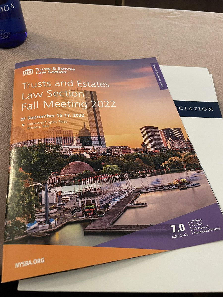 hb_lambert's tweet photo. Thrilled to be at the @NYSBA Trust &amp; Estate Section’s Fall Meeting at the beautiful Fairmont Copley Plaza in Boston, with several of my peers, colleagues and NYS Surrogates. 👩🏼‍⚖️ #estatelitigation https://t.co/a80h9TIZMm