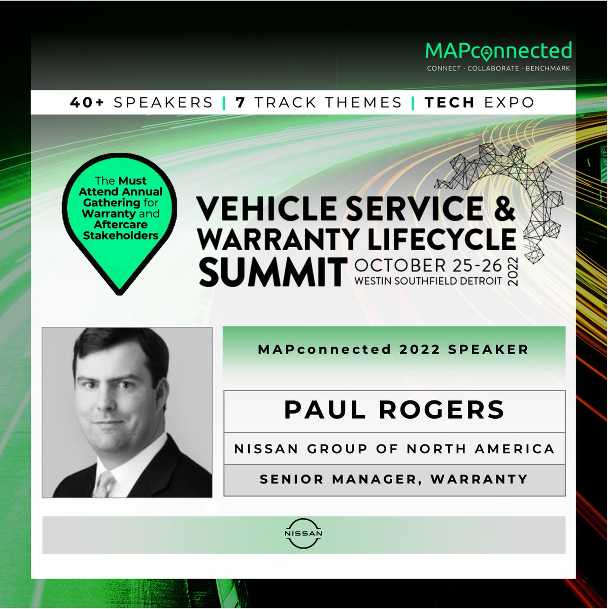 Paul Rogers Nissan Motor Corporation offers insights to their Warranty Operations &amp; Dealer Administration Training at MAPconnected Vehicle Service &amp; Warranty Lifecycle Network Summit. mapconnected.com