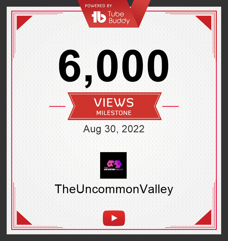 UncommonValley's tweet photo. We are late to the party on this one, but we reached over 6000 views on YouTube. Thank you again to everyone who continues to watch and support our videos!! https://t.co/zr8Pw0j34p