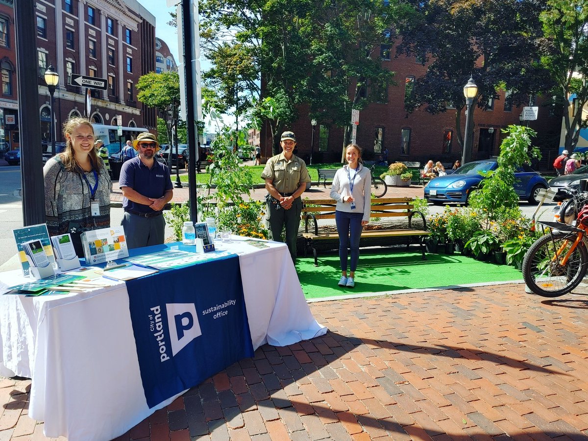 Come see our Park(ing) Day pop up park at the corner of Exchange St. And Middle Street. Our pals from <a href="/PortlandPRF/">Parks, Rec & Fac</a> set us up with some fantastic greenery and we're joined by friends from <a href="/CumberlandSWCD/">CumberlandSWCD</a>