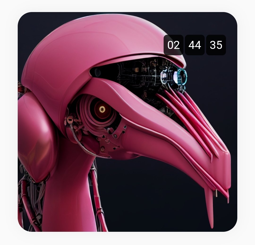 MistaSixSided's tweet photo. #Algofam Less than 3 hrs left til auction ends! Don't miss out on this "Flamingo Bot #4"
Bid here:
https://t.co/j4n02H9sv3
#Algocommunity #Algorand #Algo #NFT #AlgorandNFT #Crypto #Ecosystem #Blockchain #NFTDrop #Promote #NFTs #Web3 #AI #Nonfungibletoken #Arc69 #Digital #Art https://t.co/KArHq2IwgG