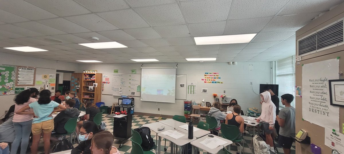 MrsMCCrook's tweet photo. How it started.......How it's going!

Students are getting in practice today, too, as we are all learning the ins &amp; outs of the new Promethean boards! #TrialAndError #ModelingTheWay @westcaryimps https://t.co/Bpa8ej48MA