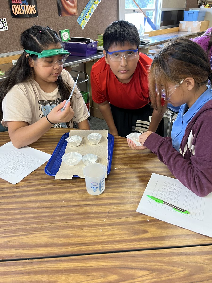 DebraFaber6's tweet photo. Working to discover the Mystery Powder. #6thgradescience https://t.co/zX60NSbH1u
