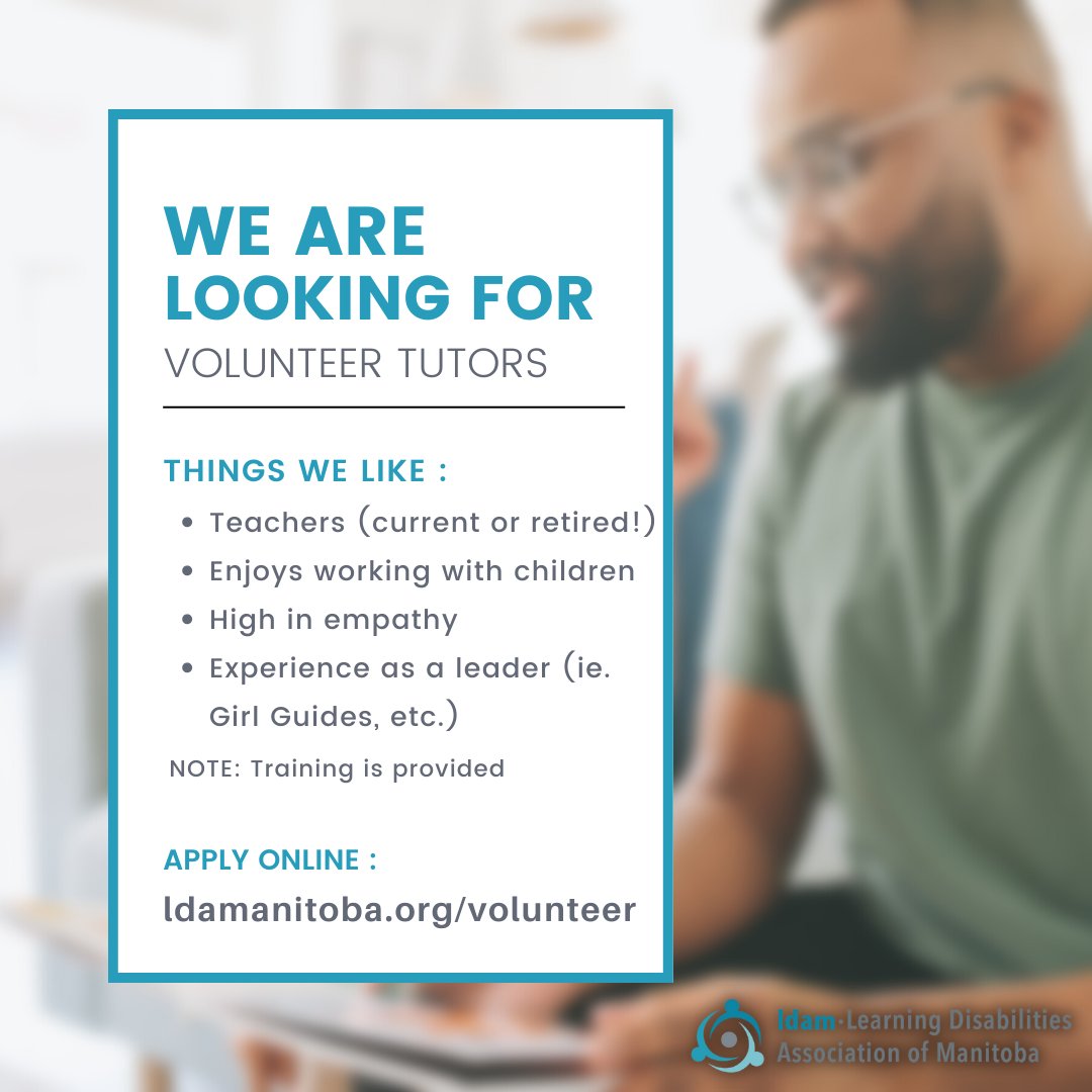#Winnipeg! We are looking for some wonderful people to join our incredible team of Barton Reading Program tutors!

These are some things we love to see from our applicants, but we invite anyone looking for volunteer experience in this space to apply! bit.ly/3Dw3sN6
