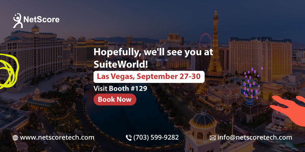 NetScoreTech's tweet image. I hope to see you at @NetSuite SuiteWorld month end! Is there anyone else attending?
Schedule Your #NetScore Appointment at #SuiteWorld 2022! Booth No: #129
September 27-30, 2022| Las Vegas.
Register here: bit.ly/3DubJkG
#suiteworld2022 #oraclenetsuite