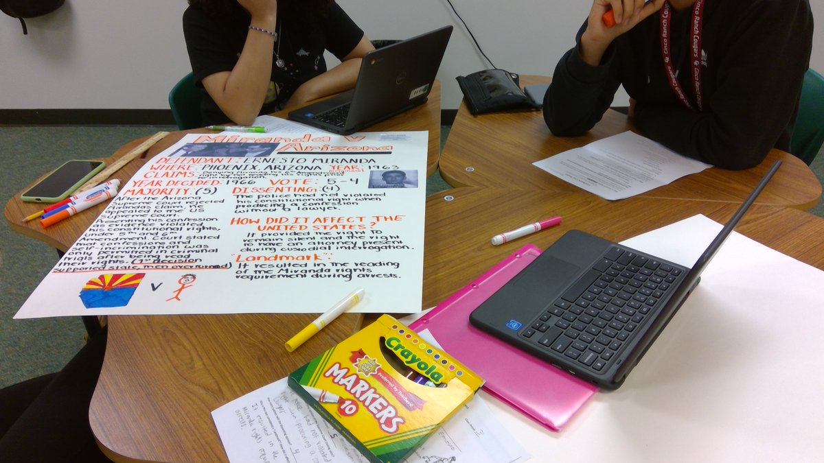 Charlot57551820's tweet photo. @MCTC_RealWorld 
Mrs. Krueger year one court systems students working on Landmark US Supreme Court cases this week. These case set in motion laws for America. https://t.co/xbZj2wCDSY