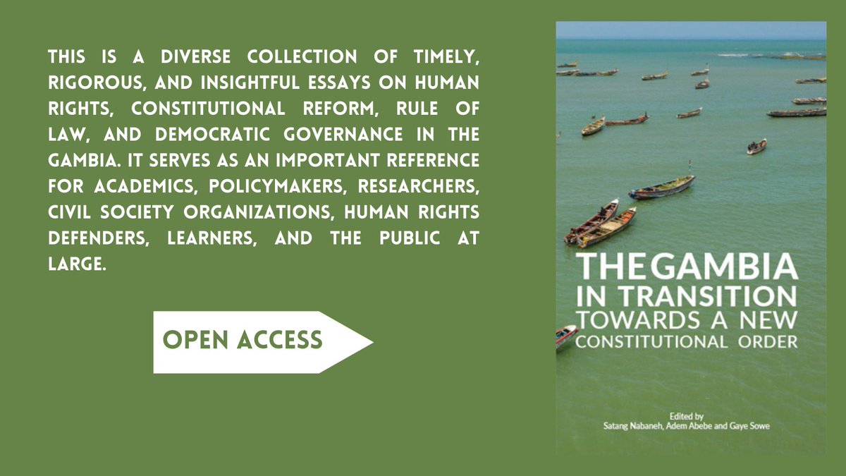⭐️ NEW BOOK ⭐️ 

Our book, The Gambia in Transition: Towards a New Constitutional Order is out today on <a href="/PULPlawpress/">Pretoria University Law Press (PULP)</a>!

Open access:  pulp.up.ac.za/edited-collect…

A 🧵