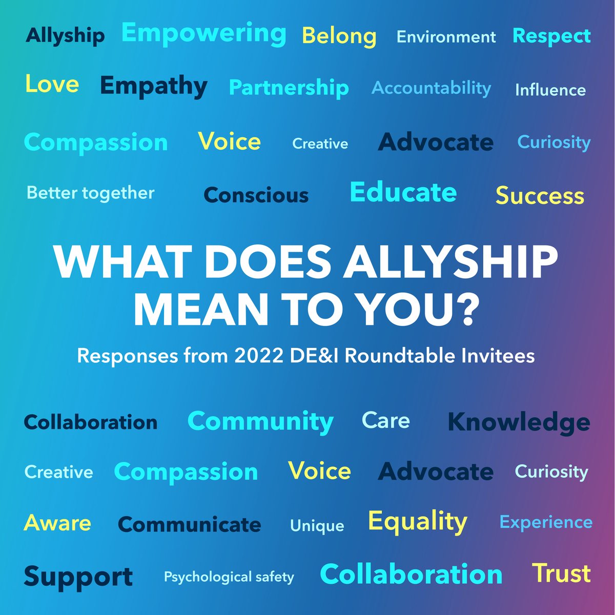 Our industry has made a clear commitment to allyship. At our 5th Annual DE&I Roundtable we will address in detail how “Allyship in Action” helps create better results for everyone. #OurDifferencesMakeUsBetter