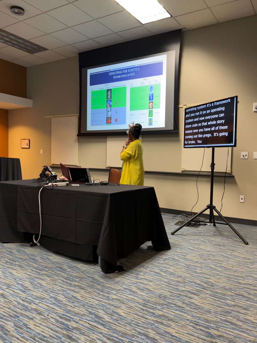 pwnela's tweet image. So enjoyed @taraw’s #refactrtech talk on ROS and robotics. Had the whole room in stitches while embodying #thisisfine through each live demo setback. We still learned so much!