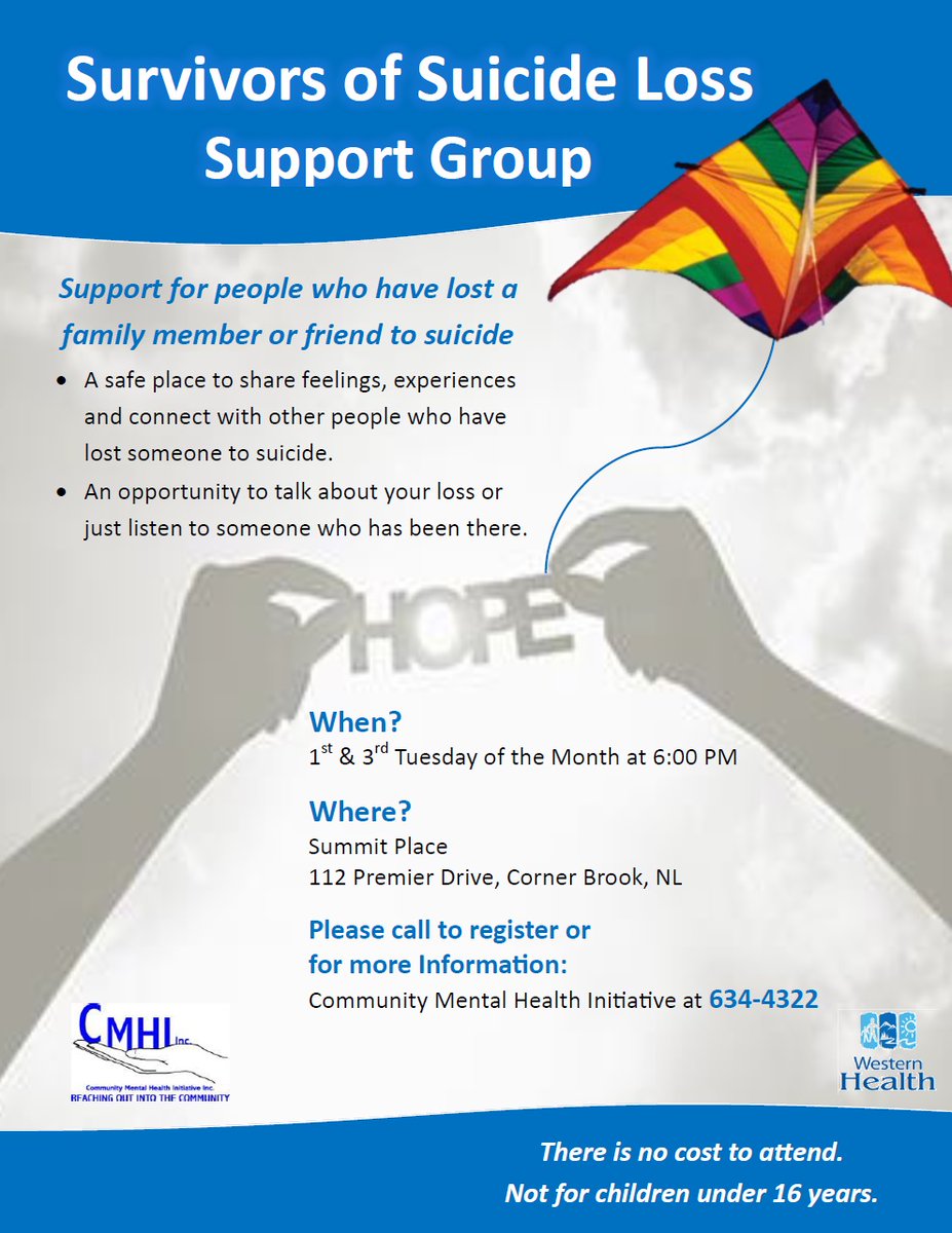 CMHIinc's tweet photo. Please note, our Survivors of Suicide Loss Support Group will be restarting it's meetings beginning Tuesday Sept 20th.  #SOSL https://t.co/mDBGoz9rsa