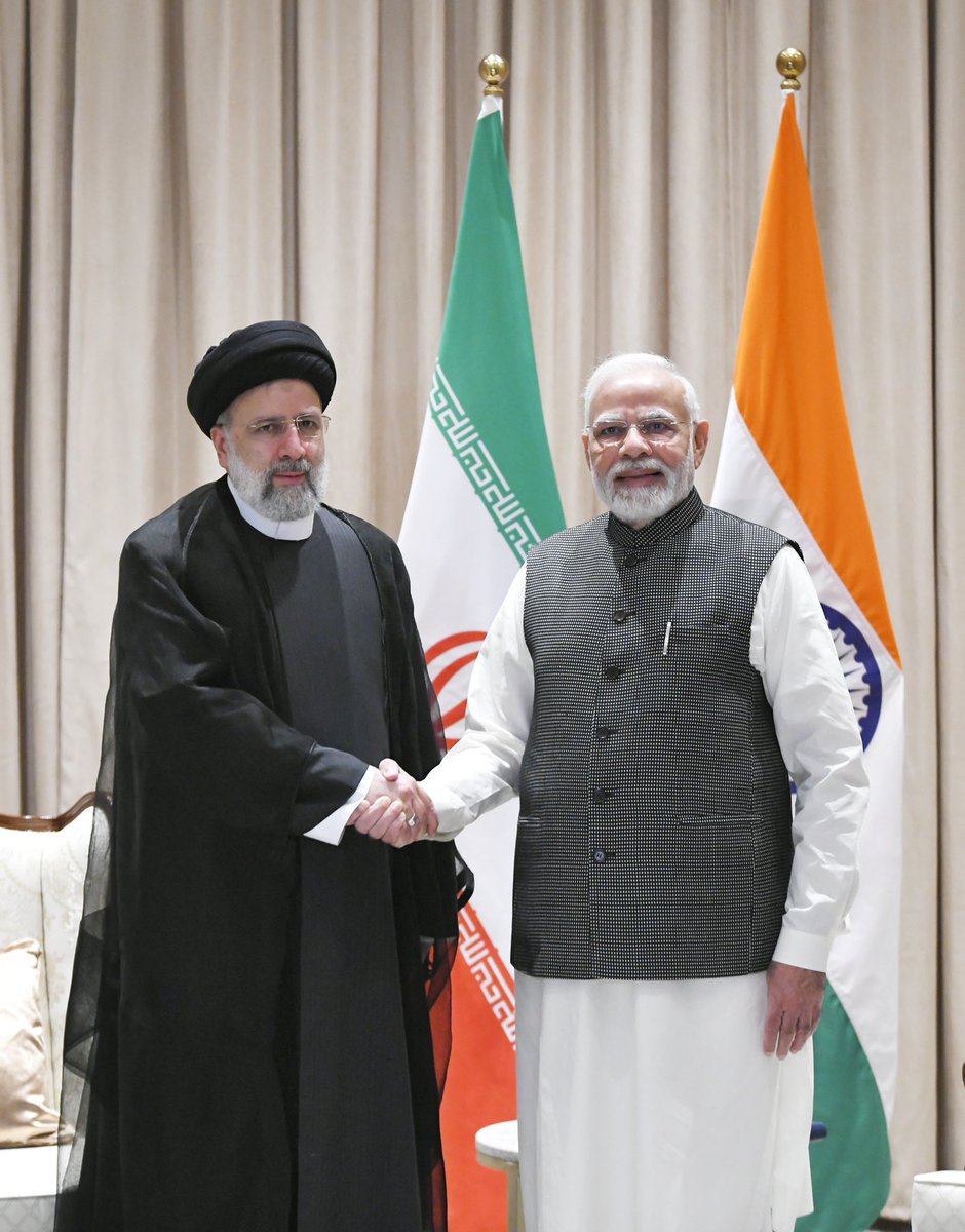 Held wide-ranging discussions with President Ebrahim Raisi. We talked about the growing India-Iran friendship and the scope to boost ties in sectors like energy, commerce and connectivity.