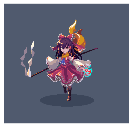 博麗霊夢 「霊夢のドット絵です #pixelart 」|鮫妻丈二のイラスト