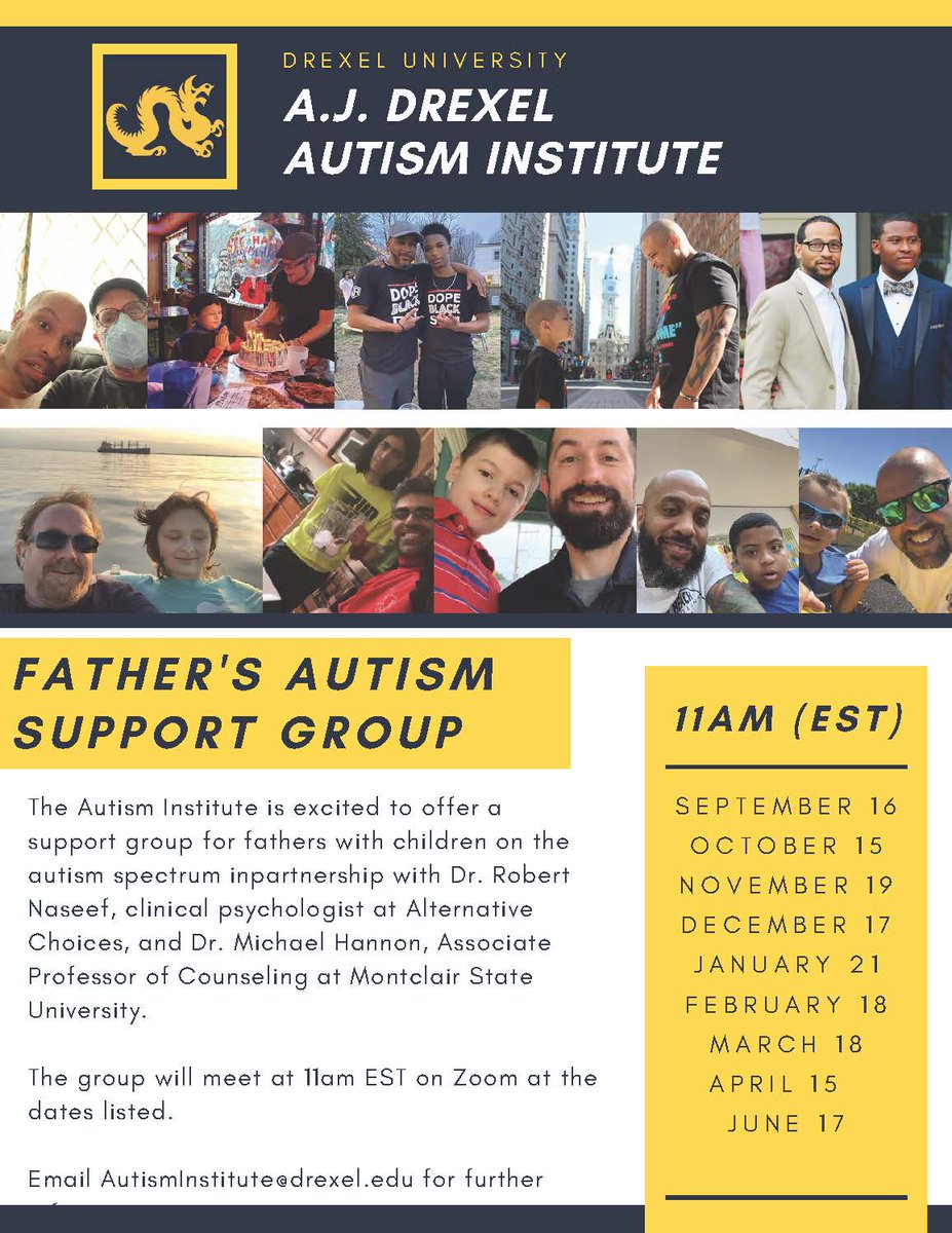 drmdhannon's tweet photo. We'll be hosting our first virtual meeting of the new school year TOMORROW at 11A-EST, hosted by @DrRobertNaseef and me. Tell your father friends of autistic people and give them a chance to connect with some other great men, fathers, and father figures. 
Peace,
- Mike https://t.co/E0wAPaAIeS