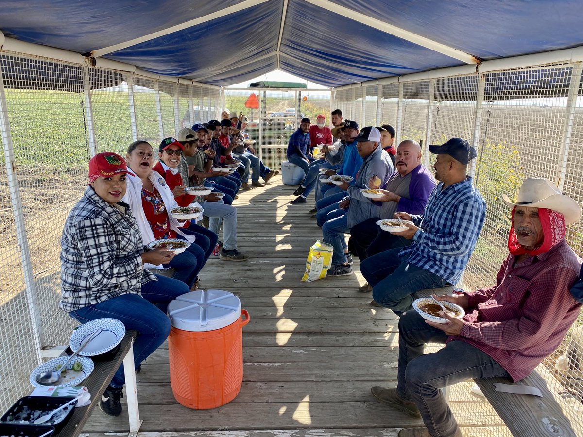 JoeDelBosque's tweet photo. One of our melon harvest teams invited me to partake in some pozole, a traditional dish, for Mexican Independence Day. I’m so grateful and proud of my people. #HispanicHeritageMonth #MexicanIndependenceDay #FiestasPatrias #VivaMexico ⁦@ConsulMexFresno⁩ ⁦@ConsulMexLan⁩ https://t.co/GnQG1Timz7
