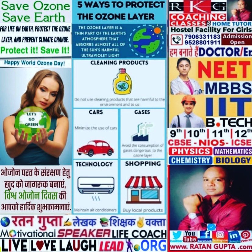 RKG_Group_'s tweet photo. #WorldOzoneDay #Ozone Day Wishes By #RatanKumarGupta #Coach #Writer #MotivationalSpeaker MD #RKGGroup offer #NEET #IITJEE #MBBS #Doctor #BTech #Engineer 11-12 #CBSE #ICSE #NIOS #Maths #Physics #Chemistry #Biology #Coaching By #IIT #NEETGuru #RatanGupta Founder #LiveLoveLaughLead https://t.co/SdZQ4wngSE