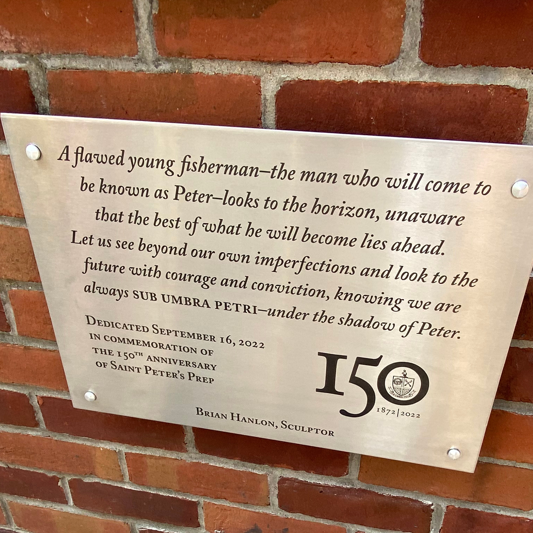This morning's Mass of the Holy Spirit began with the dedication of a statue of Saint Peter, created by noted New Jersey sculptor Brian Hanlon (the son of Rocky Hanlon, '53!), in commemoration of Prep's 150th anniversary.  #SubUmbraPetri #SPP150 #AMDG