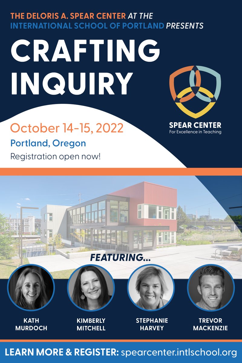 In just four weeks we kick off #craftinginquiry with @kjinquiry, @Stephharvey49, @inquiryfive, & @trev_mackenzie! Four incredible speakers, networking opportunities, and one amazing space. Get your ticket now! shorturl.at/glZ68 
#inquiry #inquirybasedlearning @PDXArtMuseum