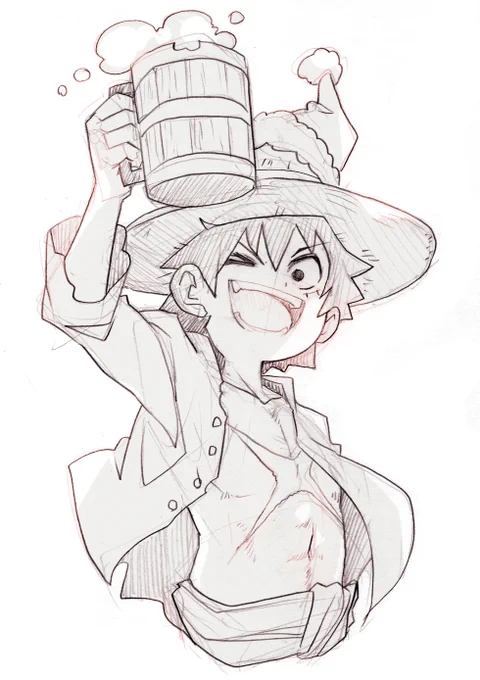 So  is making me watch One Piece, from the beginning  and remembered I had some sketches laying around from patreon requests 