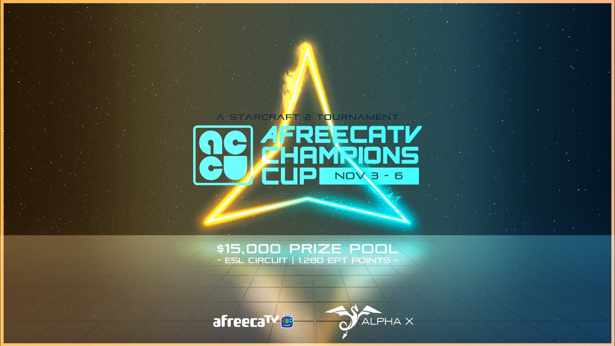 🔥Huge thanks to @afreecaTV_gl for yet another @ESLSC2 EPT tournament this year! Announcing the AfreecaTV Champions Cup!🥳 Qualifiers👉19th to 23rd October Main event👉3rd to 6th November Full info including sign up links - tl.net/forum/sc2-tour… 📋liquipedia.net/starcraft2/Afr…