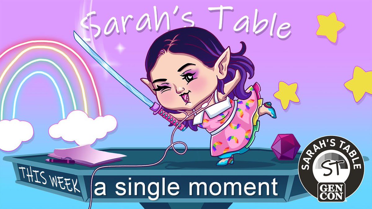 Sarah’s Table
Friday, September 16th
7pm CST
twitch.tv/gencontv

I team up with my partner, <a href="/LandsVanishing/">The Vanishing Lands</a>, to tell a story of redemption, love, and loss as samurais in A Single Moment.

#joyfulgaming #SarahsTable #GenCon #GenConTV #GameNight #RPG #ASingleMoment

<a href="/Gen_Con/">Gen Con</a>