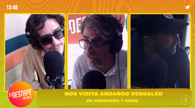 eldestape_radio's tweet photo. 🎶 #AHORA | Mirá la entrevista a @andandodescalzo en el #CierreMusical de #ConsensoyCoso 

📺 https://t.co/YZJ5yInCyS
📻 FM107.3 | AM1050
💻 https://t.co/da14gj9zrW https://t.co/N0y9CPX1LY