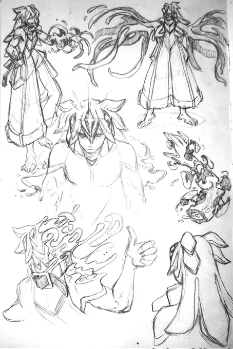 Continued sketches.  And here are the sketches that I really like.  I study how his body decays.  I even understood one of the functions of the crystals on his head (although I still don't know if these are precious stones).  I think it will look cool in color.😌💓 https://t.co/W8W4JZuLW7 