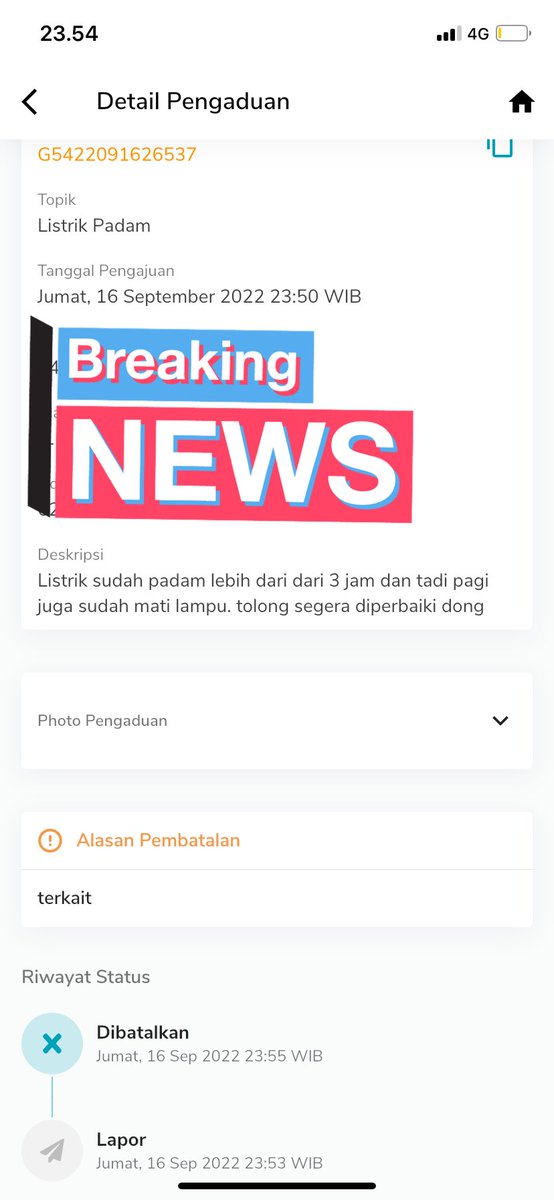 sepahitcoffee's tweet photo. Kenapa pengaduan saya kok dibatalkan ya? Anehhh !! 🤬 https://t.co/EbvJiMWgkl