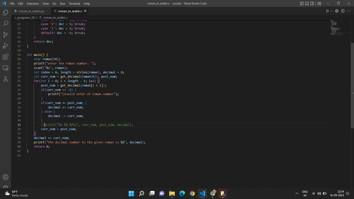 RamyaKorupolu's tweet image. Day-23/30
Program to convert given Roman number to decimal/Arabic number.
#coding
#30daycodingchallenge
@theedumoon