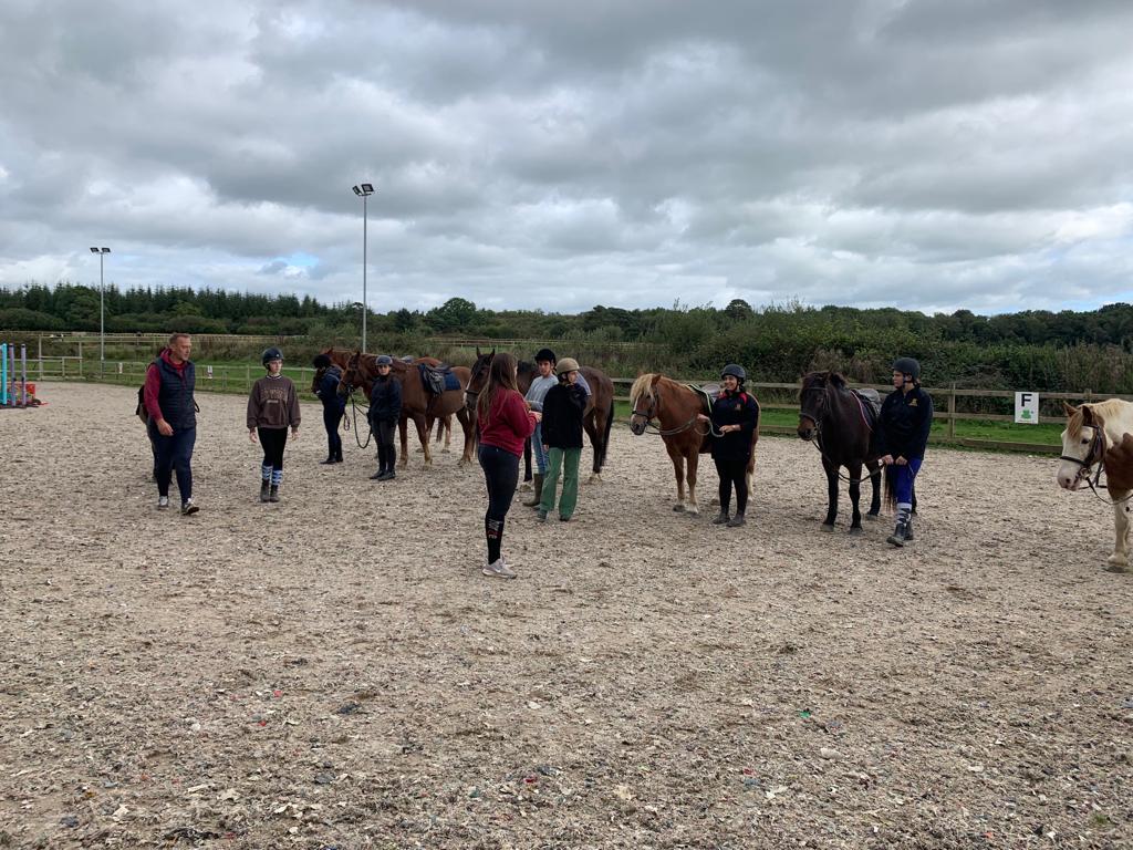 Our boarders have the opportunity to go horse riding this term - this was their first session yesterday evening and they loved it! 🐴 #horseriding #Devon #Countrylife #horses #countryside #iloveboarding #boardingschool #shebbearboarding