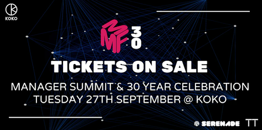 MMFUK's tweet photo. MMF are excited to celebrate 30 years with you! Join us at our Manager Summit to get the latest on NFTs, Web3 and innovation in the music industry.🤖
We can't wait to hear from @serenade__co and @TokenTraxx!
Tickets: https://t.co/dGQbgSv4WR
Member 50% discount in the newsletter! https://t.co/2pjme6vuQ5