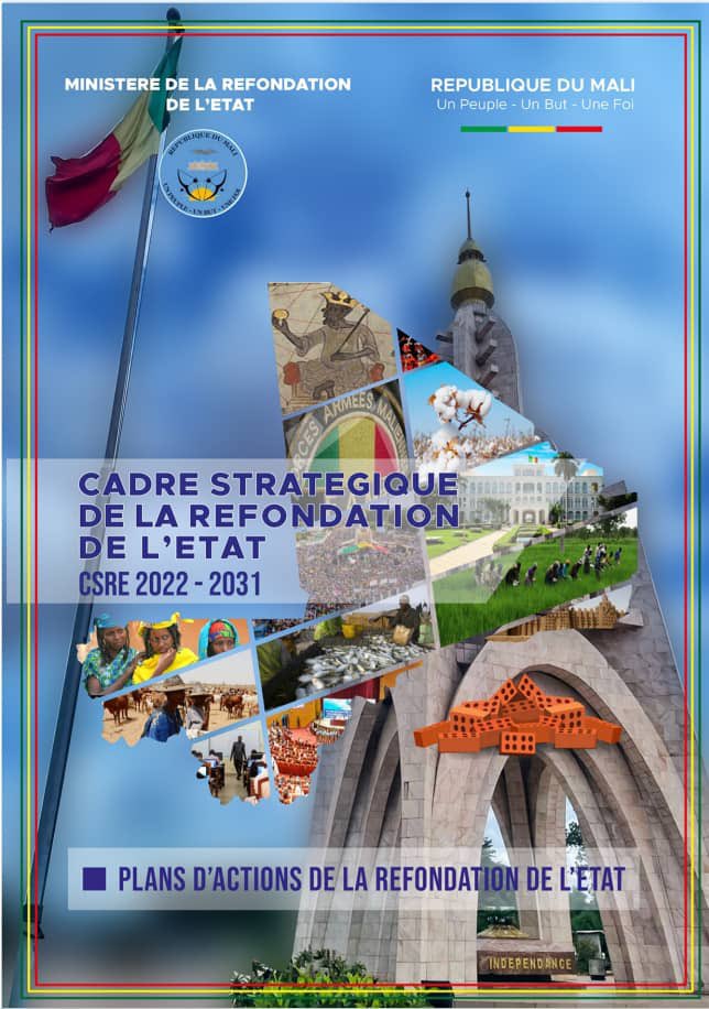 MIN_REFONDATION's tweet photo. Outil de référence, le #CSRE reflète les aspirations du peuple malien largement exprimées lors des #ANR. Il traduira  en action la volonté du Peuple et assoier les jalons du changement vers une gouvernance vertueuse. Il servira de boussole pour rebatir le Mali nouveau, #Malikura https://t.co/jnZZ9n3Bsq